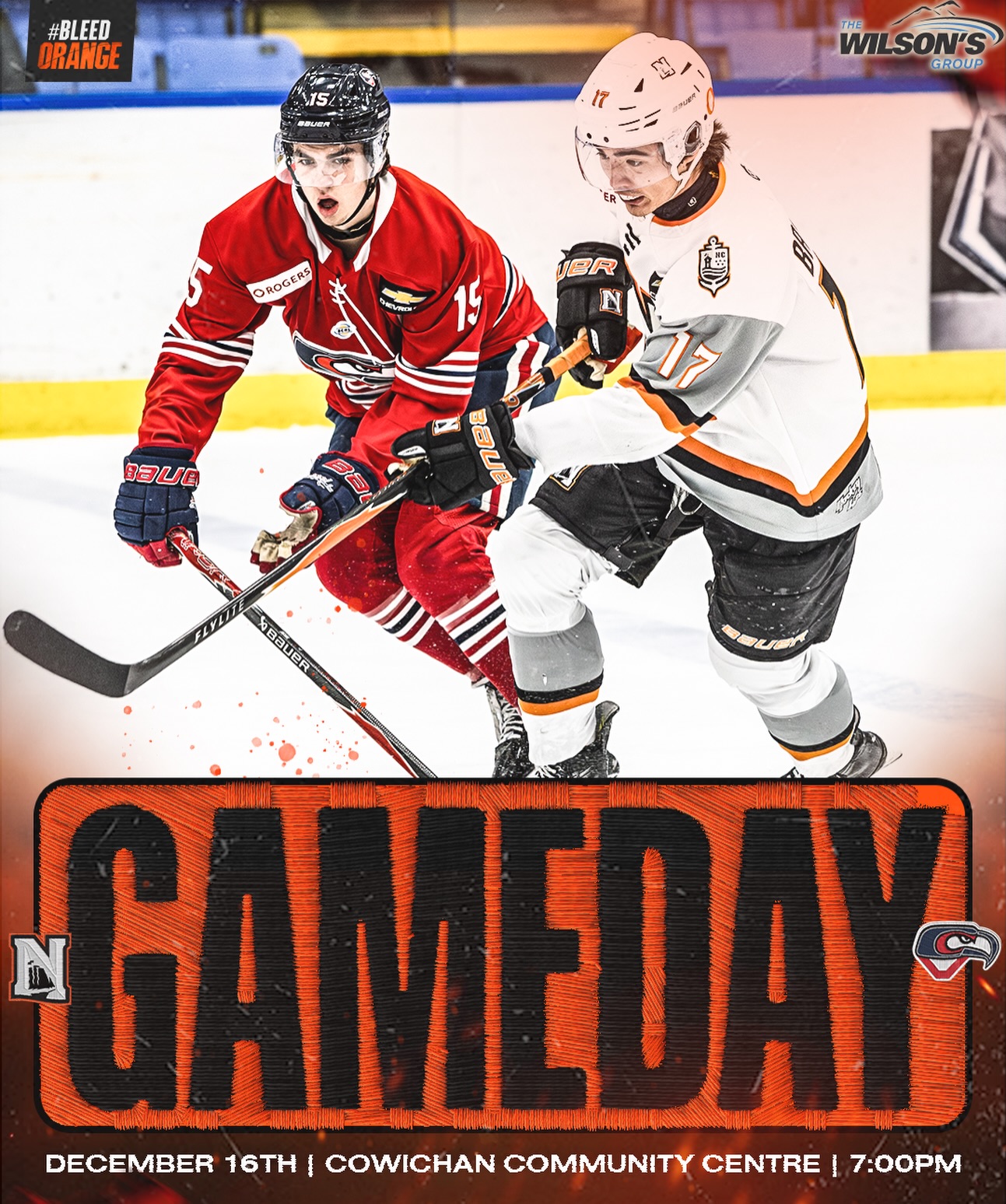 Another Clash With The Caps 👊

🗓️ Dec. 16th
🕛 7:00 PM PST
📍 Cowichan Community Centre
🆚 Cowichan Capitals 

#BleedOrange