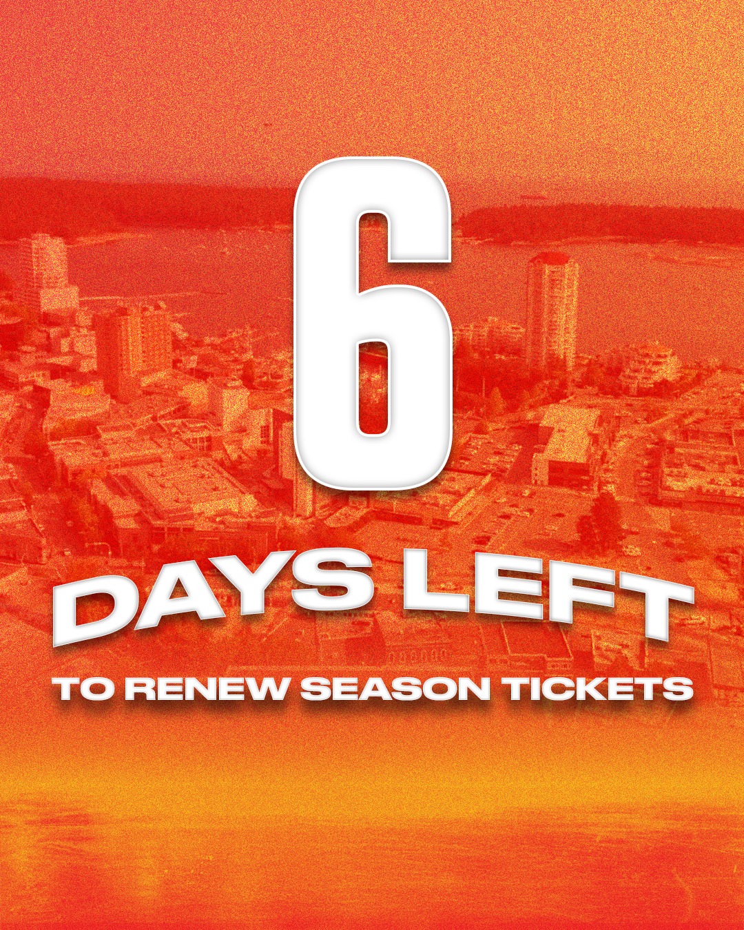 Only 6 days left‼️

The deadline to renew your Season Tickets is almost here. Don't miss your chance to keep your seats for another exciting season at The Frank.

Email tickets@nanaimoclippers.com to secure your seats!

#OurTownOurTide