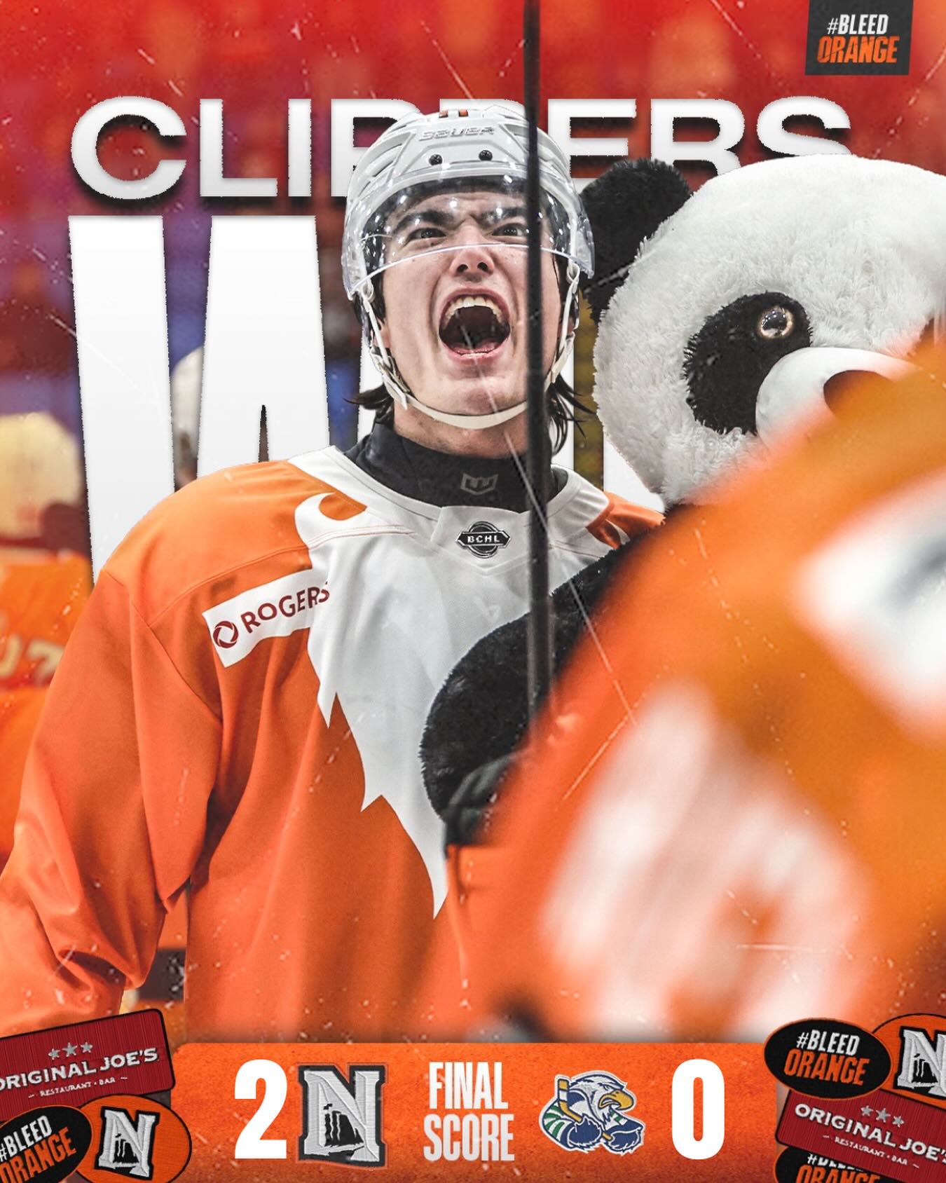 Clippers win! 2-0 against the visiting Surrey Eagles. Jack Rimmer with both Nanaimo goals, and ESL with another shutout. 

Clippers are on the road Tuesday vs. Cowichan Capitals.

#BleedOrange