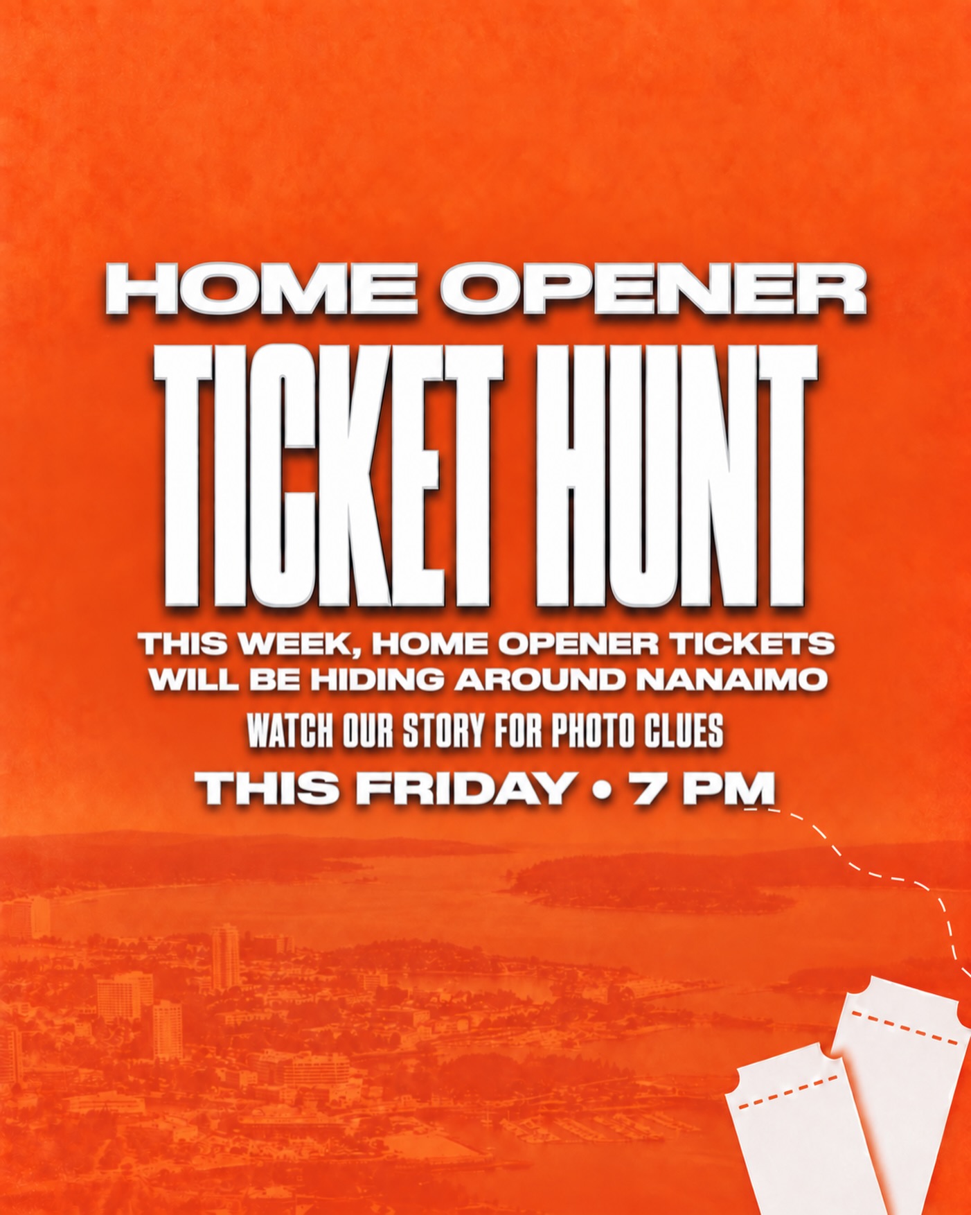 This week, Home Opener tickets will be hiding around Nanaimo! 👀

Keep an eye on our stories for photo clues. If you find the tickets first, they’re yours!

Good luck, Clippers fans!