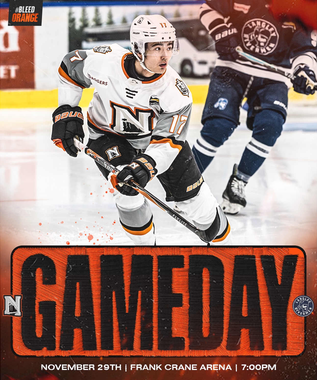 Toy Drive Night at The Frank‼️

🗓️ Nov. 29th
🕛 7:00 PM PST
📍 Frank Crane Arena
🆚 Langley Rivermen

#BleedOrange