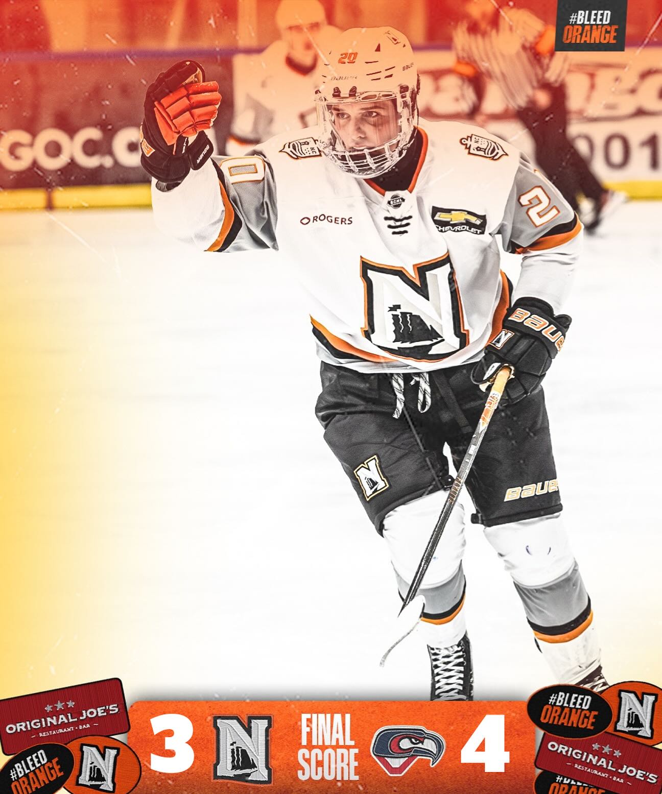 It took overtime for Cowichan to win this one, but ESL stood on his head with 48 saves.

We're on road next weekend in Langley, and Chilliwack. 

#BleedOrange