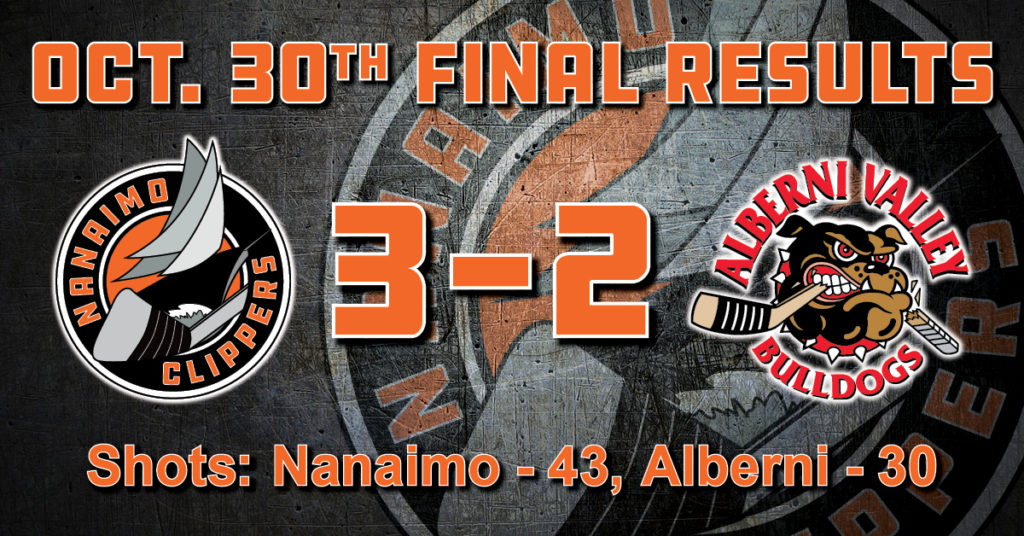 Clippers beat Alberni Valley Bulldogs 3-2 in OT | Nanaimo Clippers