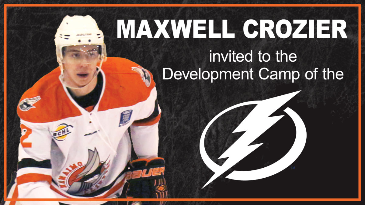 Maxwell Crozier invited to Tampa Bay Camp Nanaimo Clippers