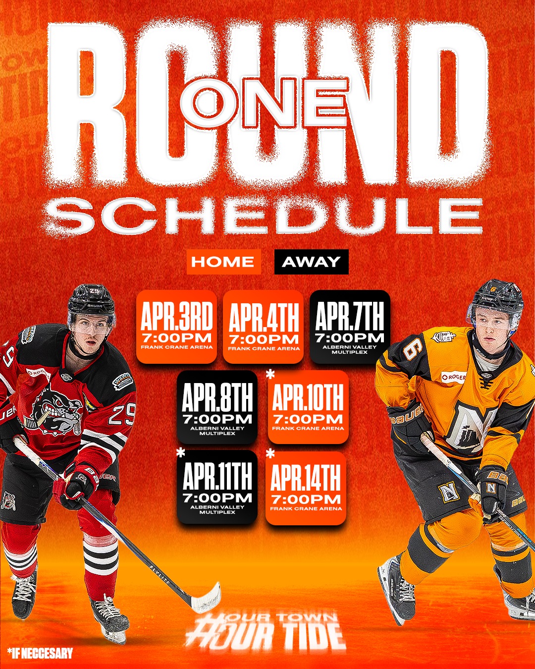 SET YOUR CALENDARS 🗓️

Round 1 hits the ice starting THIS FRIDAY.

🎟️ | tickets.nanaimoclippers.com

#OurTownOurTide 🌊