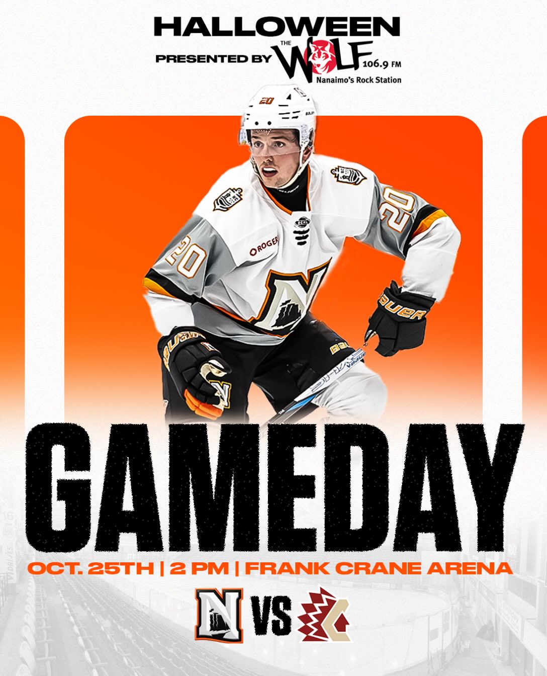 SPOOKY SUNDAY MATINEE 🎃

Don’t forget to wear your Halloween Costume!👻

🕛 2 PM
📍Frank Crane Arena
🆚Chilliwack Chiefs 

#OurTownOurTide